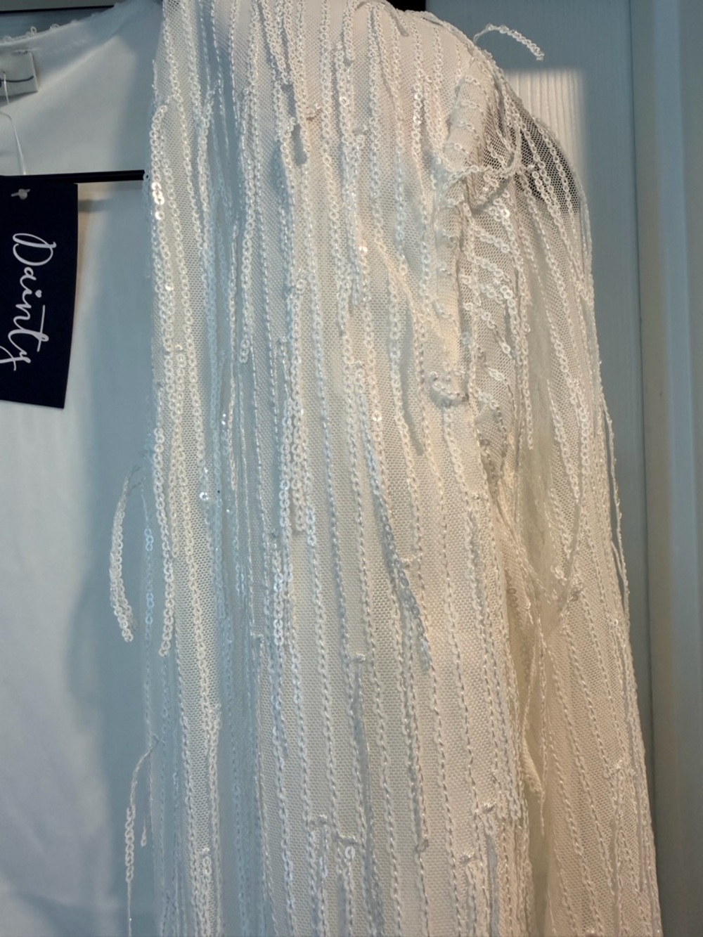 Lovely Day White Beaded Fringe Cropped Jacket - Picture 2 of 5